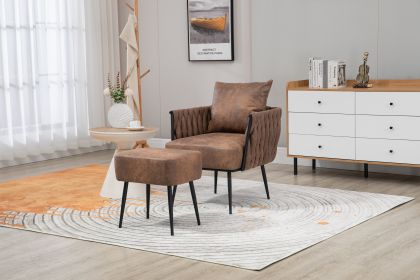 COOLMORE Microfiber Accent Chair Modern Upholstered Armchair Tufted Chair with Metal Frame, Single Leisure Chairs for Living Room Bedroom