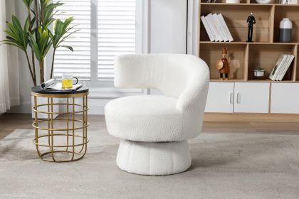 360 Degree Swivel Cuddle Barrel Accent Chairs, Round Armchairs with Wide Upholstered, Fluffy Fabric Chair for Living Room, Bedroom, Office