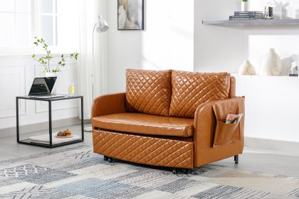 COOLMORE Convertible Sleeper Sofa Bed, Modern Velvet Loveseat Couch with Pull Out Bed, Small Love Seat Futon Sofa Bed with Headboard