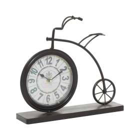 DecMode 12" Brown Metal Bike Clock