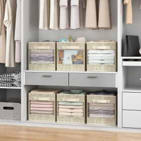 Set of 6 11 x 11-inch Clear Laminated Organizers, Set of 6 Fabric Organizers with Organizer Window, 11 x 11-inch Collapsible Large Organizer