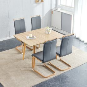 Wood colored MFC desktop with rubber wooden legs, foldable computer desk, foldable office desk