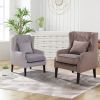 Vanbow.Modern chair with backrest, Bedroom, Living room, Reading chair(Brown)