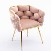 Luxury modern simple leisure velvet single sofa chair bedroom lazy person household dresser stool manicure table back chair pink set of 2