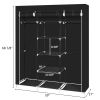 69" Portable Clothes Closet Non-Woven Fabric Wardrobe Double Rod Storage Organizer Black