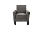 Accent Chairs, Comfy Sofa Chair, Armchair for Reading, Living Room, Bedroom, Office, Waiting Room, Linen fabric, Charcoal Grey