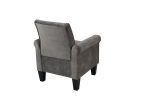 Accent Chairs, Comfy Sofa Chair, Armchair for Reading, Living Room, Bedroom, Office, Waiting Room, Linen fabric, Charcoal Grey