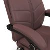 Executive Massage Office Chair with 4 Vibration, Computer Desk Chair, PU Leather Heated Reclining Chair with Adjustable Height, Swivel Wheels, Brown