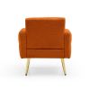 Accent Chair Modern Teddy Comfy Chair with Golden Metal Legs Lounge Chair Living Room Bedroom Reading Armchair , Orange