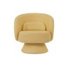 360 Degree Swivel Sherpa Accent Chair Modern Style Barrel Chair with Toss Pillows for home office, living room, bedroom, Yellow