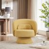 360 Degree Swivel Sherpa Accent Chair Modern Style Barrel Chair with Toss Pillows for home office, living room, bedroom, Yellow