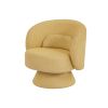 360 Degree Swivel Sherpa Accent Chair Modern Style Barrel Chair with Toss Pillows for home office, living room, bedroom, Yellow