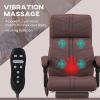 Executive Massage Office Chair with 4 Vibration, Computer Desk Chair, PU Leather Heated Reclining Chair with Adjustable Height, Swivel Wheels, Brown