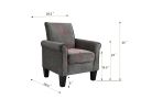 Accent Chairs, Comfy Sofa Chair, Armchair for Reading, Living Room, Bedroom, Office, Waiting Room, Linen fabric, Charcoal Grey