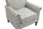 Mid-Century Modern Accent Chair, Linen Armchair w/Tufted Back/Wood Legs, Upholstered Lounge Arm Chair Single Sofa for Living Room Bedroom, Grey