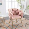 Luxury modern simple leisure velvet single sofa chair bedroom lazy person household dresser stool manicure table back chair pink set of 2