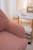 001-Modern Soft Teddy fabric Ergonomics Accent Chair With Gold Legs And Adjustable Legs For Indoor Home,Pink