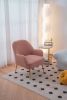 001-Modern Soft Teddy fabric Ergonomics Accent Chair With Gold Legs And Adjustable Legs For Indoor Home,Pink