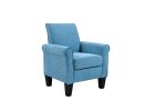 Accent Chairs, Comfy Sofa Chair, Armchair for Reading, Living Room, Bedroom, Office, Waiting Room, Linen fabric, Light Blue