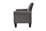 Accent Chairs, Comfy Sofa Chair, Armchair for Reading, Living Room, Bedroom, Office, Waiting Room, Linen fabric, Charcoal Grey