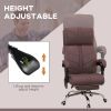 Executive Massage Office Chair with 4 Vibration, Computer Desk Chair, PU Leather Heated Reclining Chair with Adjustable Height, Swivel Wheels, Brown