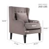 Vanbow.Modern chair with backrest, Bedroom, Living room, Reading chair(Brown)