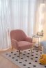 001-Modern Soft Teddy fabric Ergonomics Accent Chair With Gold Legs And Adjustable Legs For Indoor Home,Pink