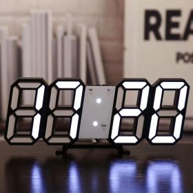 1pc 3D LED Digital Clock; Bedroom LED Clock For Home Decor (Color: Blackwhite)