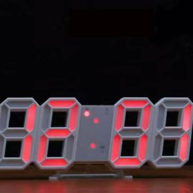 1pc 3D LED Digital Clock; Bedroom LED Clock For Home Decor (Color: Red)
