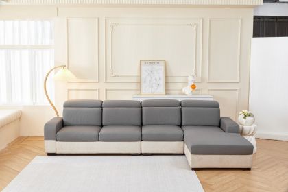 Elastic sofa cover (Color: Waffle Grey, size: S)