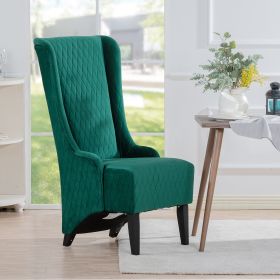 23.03" Wide High-Back Velvet Accent Chair, Comfy High Wingback Chair, Living Room Chair with Soft Padded & Wooden Legs (Color: as Pic)