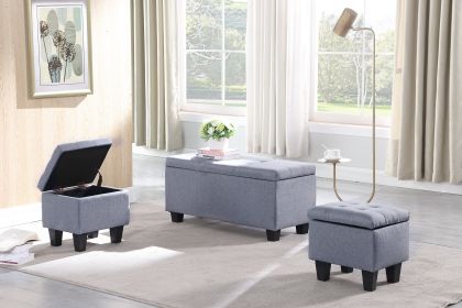 [VIDEO] Large Storage Ottoman Bench Set, 3 in 1 Combination Ottoman, Tufted Ottoman Linen Bench for Living Room, Entryway, Hallway (Color: as Pic)